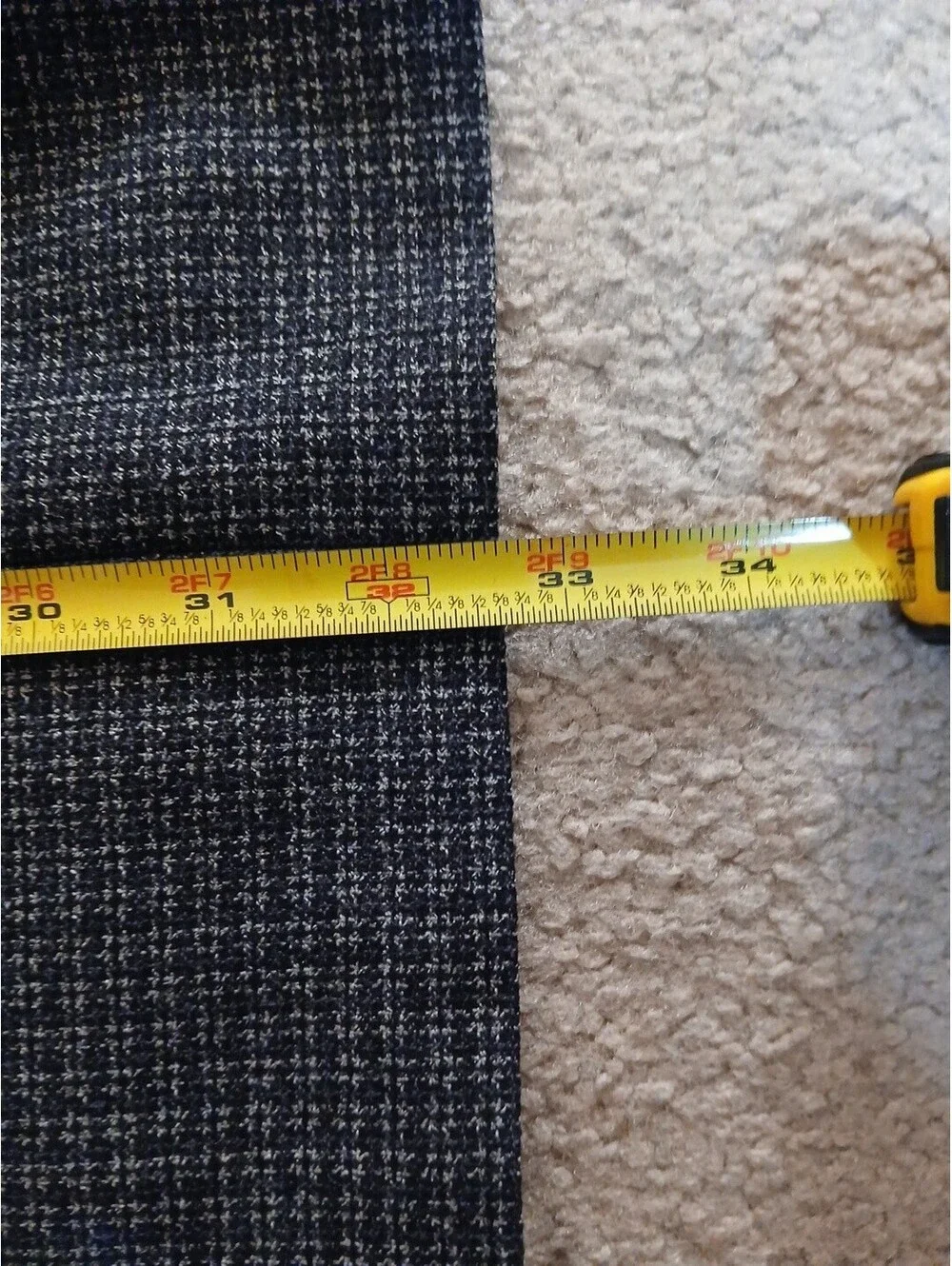 Vintage Nordstrom Black Check Waffle Tweed Wool Men Blazer 46L Sport Coat Jacket